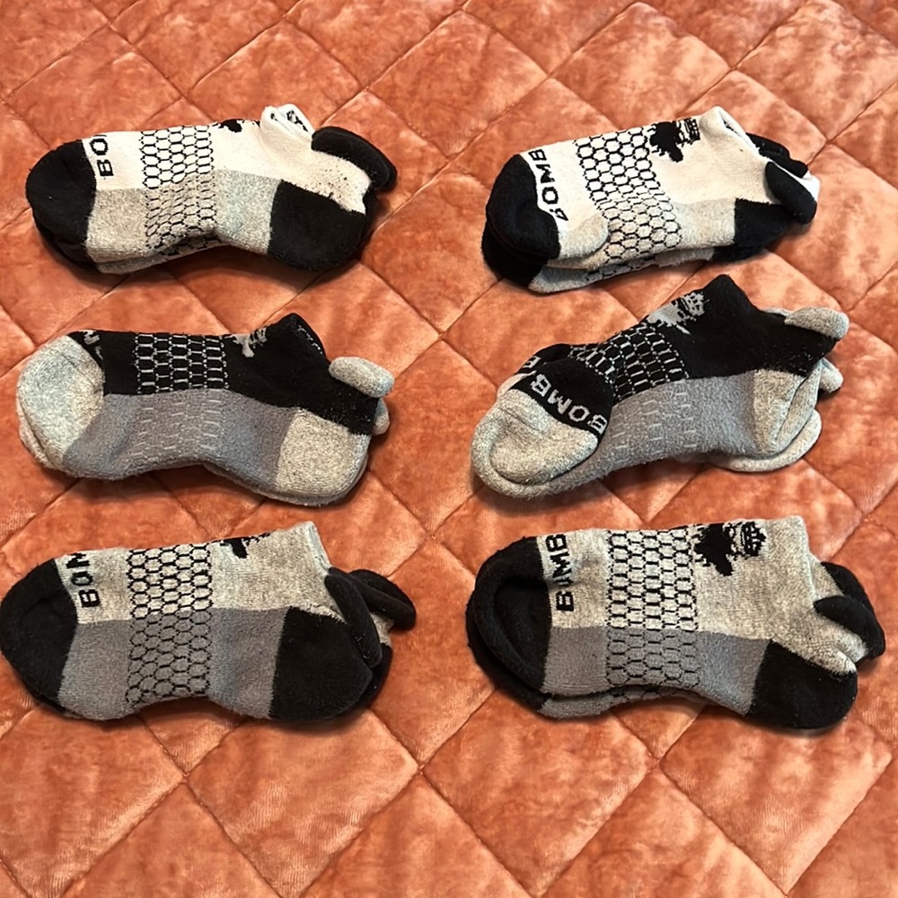Bombas Youth Ankle Socks, six pairs, GUC